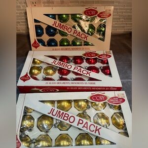 Vintage COLBY Christmas Ornaments Boxes of Multicolor Glass Balls USA X3